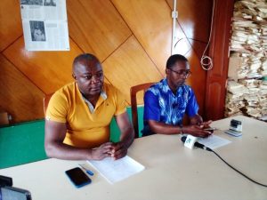 Le président du SNEC-UOB lors de du point de presse