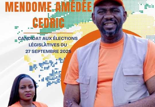 Politique-Gabon/Élections législatives : Cédric Mendome porte étendard du PDS au Siège unique du 2ᵉ arrondissement de Ntoum: