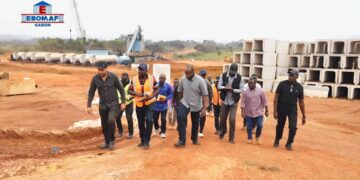 Société-Gabon/Routes Lebamba-Mbigou, Yombi-Mandji : le DG d’EBOMAF-BTP Gabon touche du doigt la réalité du terrain et booste les équipes .